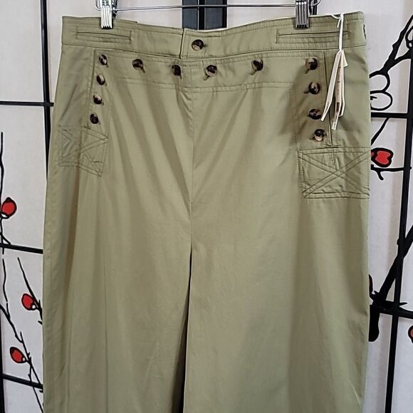 Tory Burch nwt SAILOR PANT in light olive green. - Picture 6 of 16
